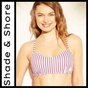 NWT Shade & Shore Striped Bikini Top